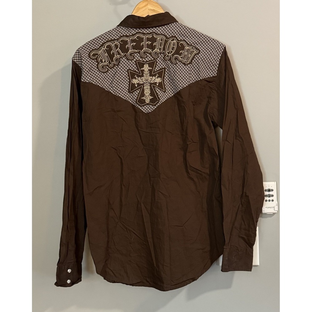 Guess Shirt‎ Freedom Pearl Snap Embroidered Long Sleeve Men's Medium New